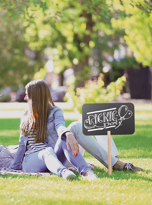 Securit Silhouette Board Sticks Rettangolare 73,5x45 cm - Lavagna Esterno in PU Resistente ai Raggi UV