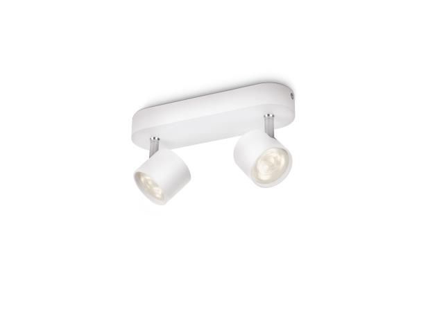 Philips Faretto a Soffitto/Parete Star 2 Luci LED Dimmerabile Orientabile Bianco 2x5W