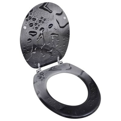 vidaXL Sedile WC in MDF con Design a Goccia d'Acqua e Cerniere Regolabili