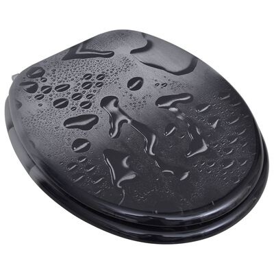 vidaXL Sedile WC in MDF con Design a Goccia d'Acqua e Cerniere Regolabili