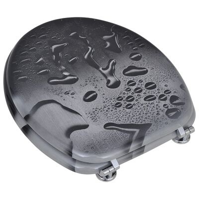 vidaXL Sedile WC in MDF con Design a Goccia d'Acqua e Cerniere Regolabili