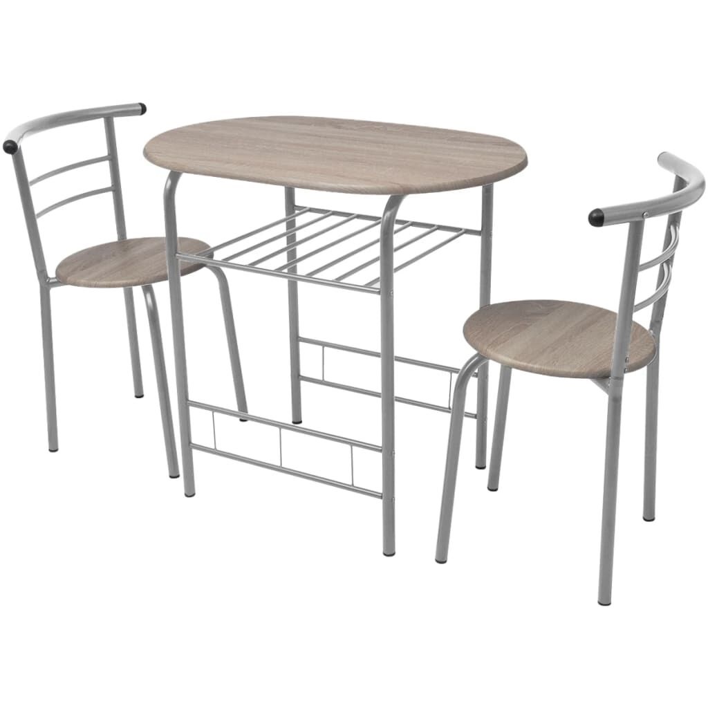 vidaXL Set da Bar 3 pz in Legno Truciolato - Tavolino e Sgabelli per Colazione Eleganti e Moderni