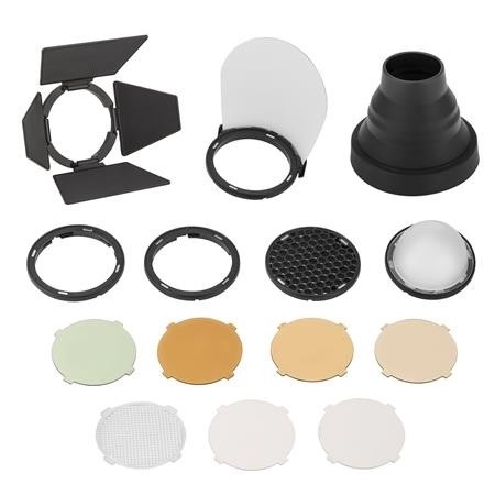 Godox AD200 Kit Accessori e Modificatori: Softbox 48cm, Protezione Bulbo in Alluminio e Parabola 12cm