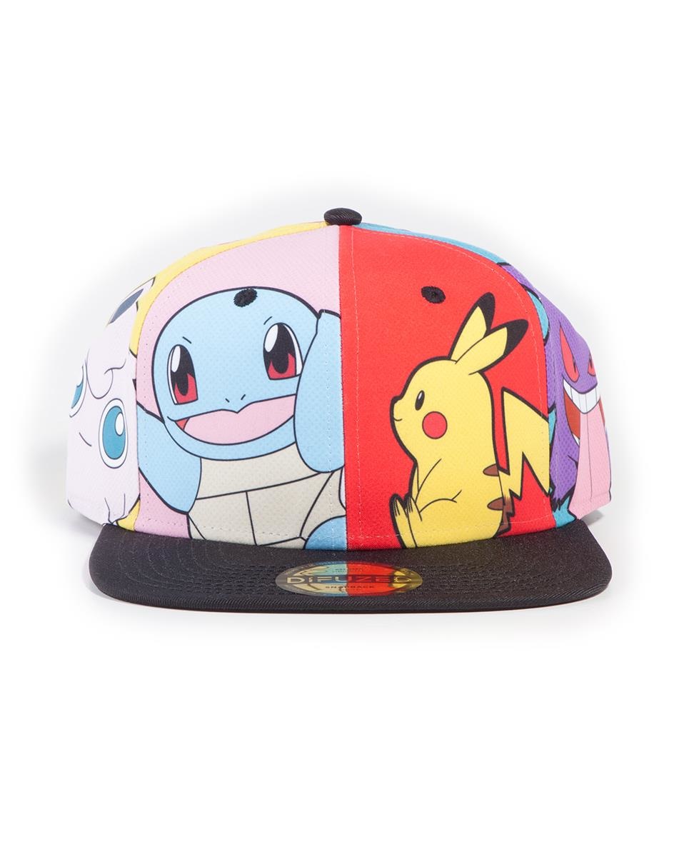 Difuzed Cappellino Snapback Pokemon Multi Personaggi - Regolabile, 100% Poliestere, Unisex