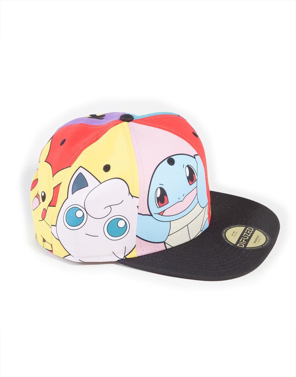 Difuzed Cappellino Snapback Pokemon Multi Personaggi - Regolabile, 100% Poliestere, Unisex