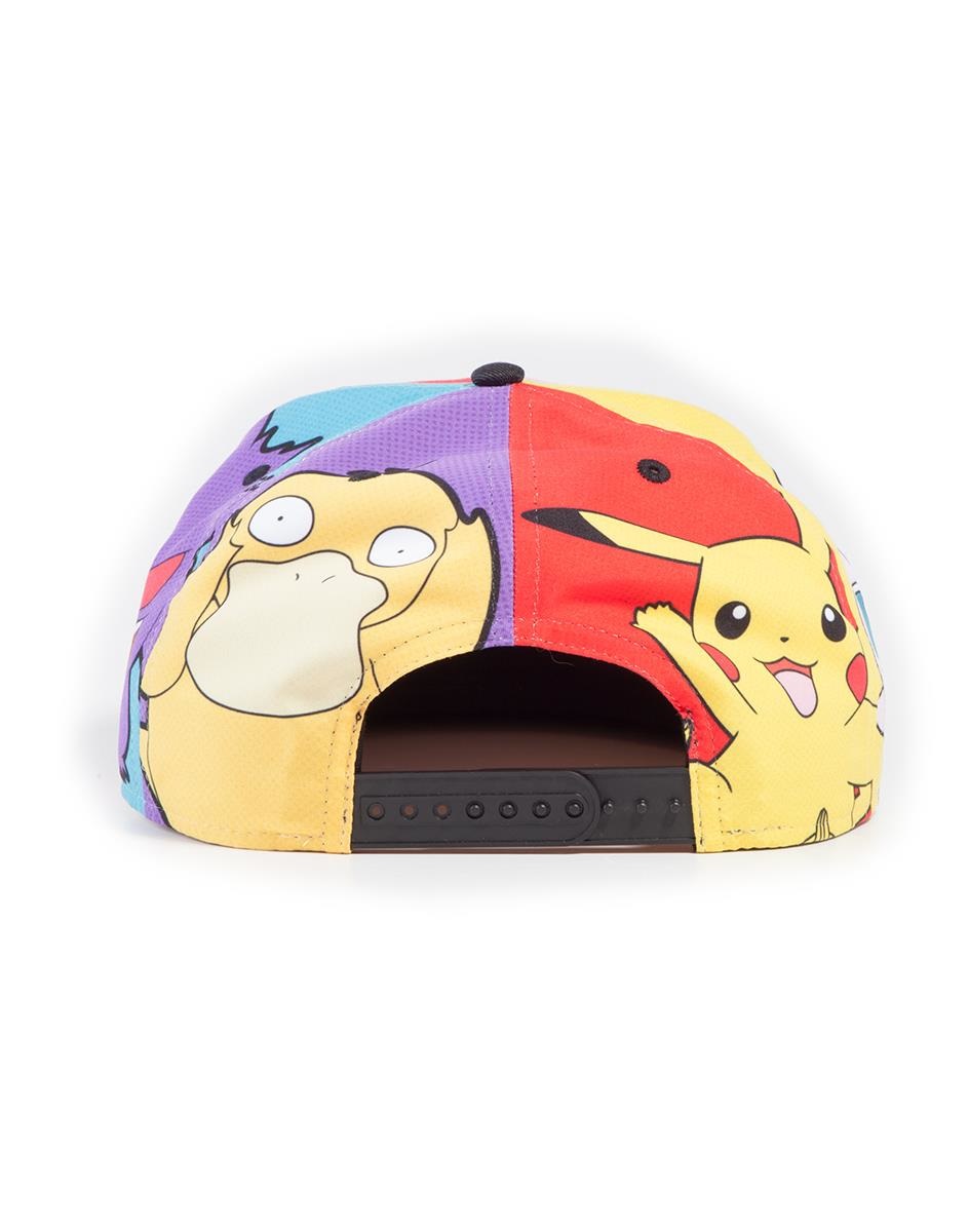 Difuzed Cappellino Snapback Pokemon Multi Personaggi - Regolabile, 100% Poliestere, Unisex