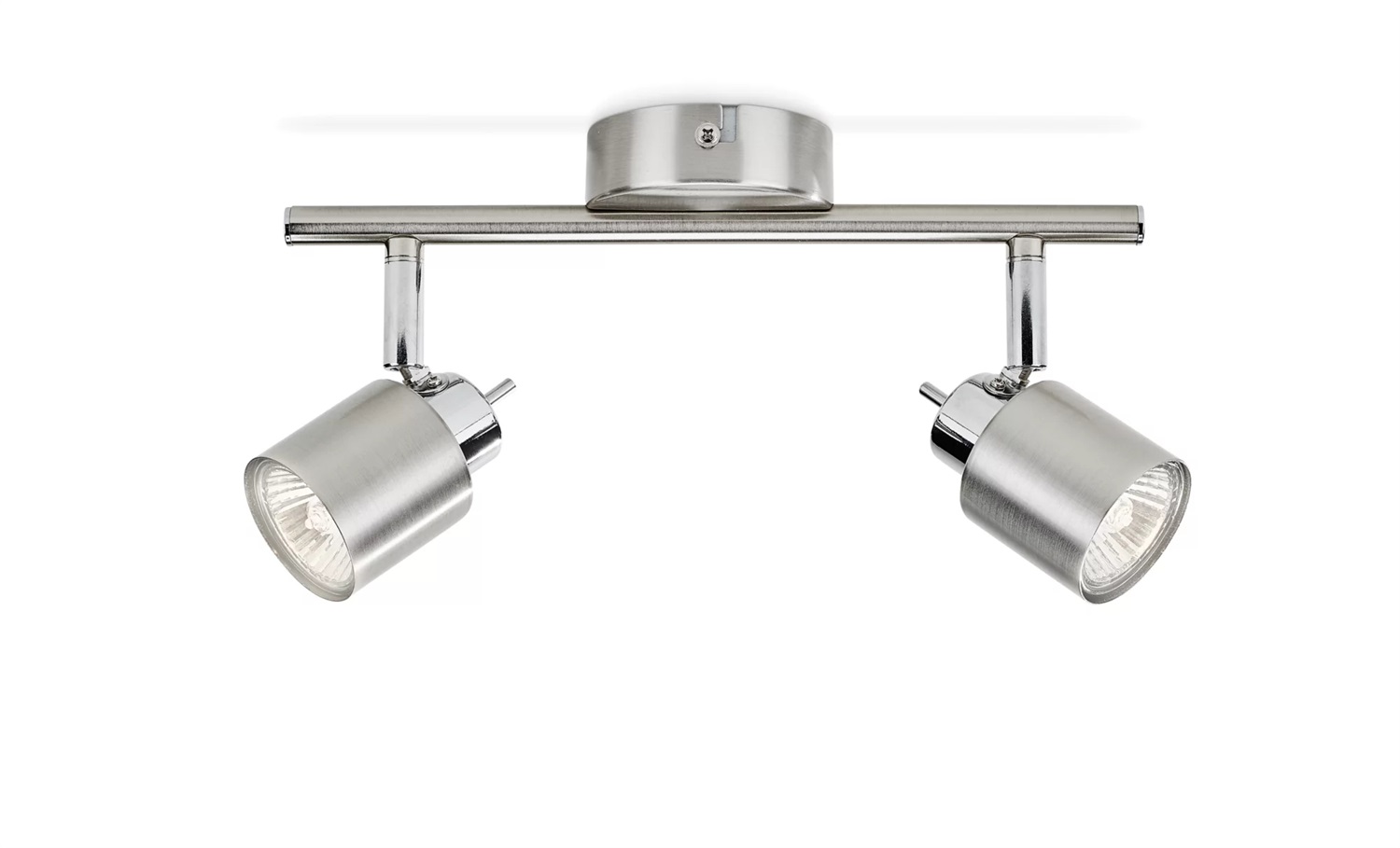 Philips Meranti Faretto da Interno con 2 Faretti GU10 in Metallo/Vetro, Design Moderno, Colore Nickel/Cromo Satinato