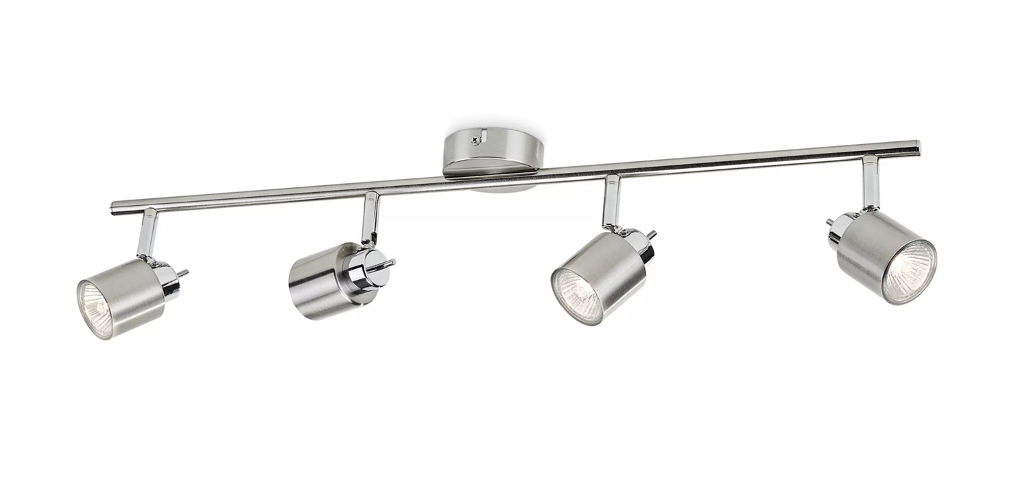 Philips Lighting Meranti Faretto a soffitto/parete 4 luci in Metallo Cromato Opaco 4x35 W
