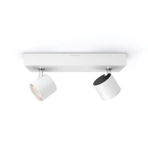 Philips Star Lampadario a Faretti LED Bianco, 2 Punti Luce, 9W, 1000 lm, Smontabile