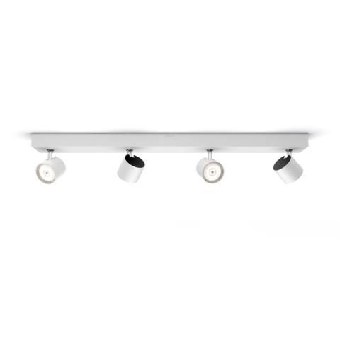 Philips Star Lampada Faretti LED Integrato Orientabili 4 x 4.5 W, Bianco, Luce Dimmerabile, Potenza Totale 18 W, Flusso Luminoso 2000 lm