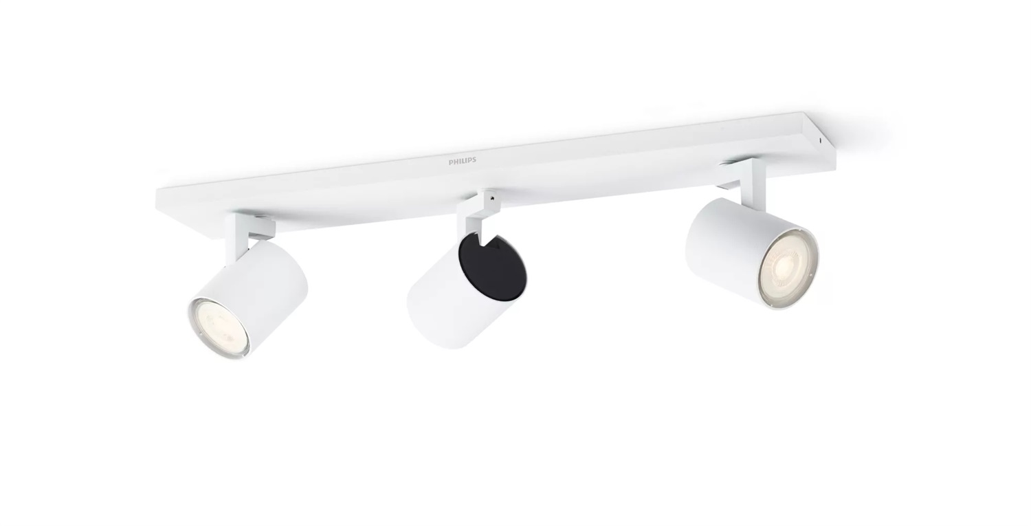 Philips myLiving 5309331P0 Faretto da incasso LED 3 luci GU10, 690LM, bianco, metallo, 3.5W, testa regolabile