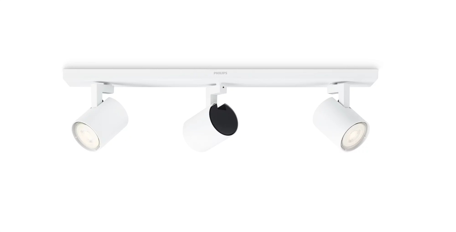 Philips myLiving 5309331P0 Faretto da incasso LED 3 luci GU10, 690LM, bianco, metallo, 3.5W, testa regolabile
