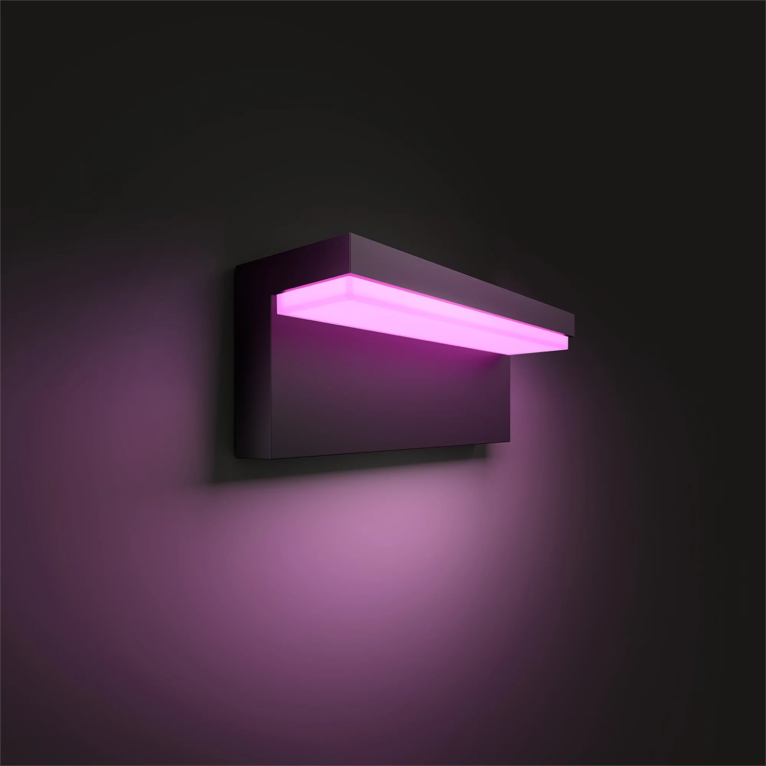 Philips Hue White and Color Ambiance Nyro - Lampada da Parete da Esterno Smart, Nero, 16 Milioni di Colori, Dimmerabile
