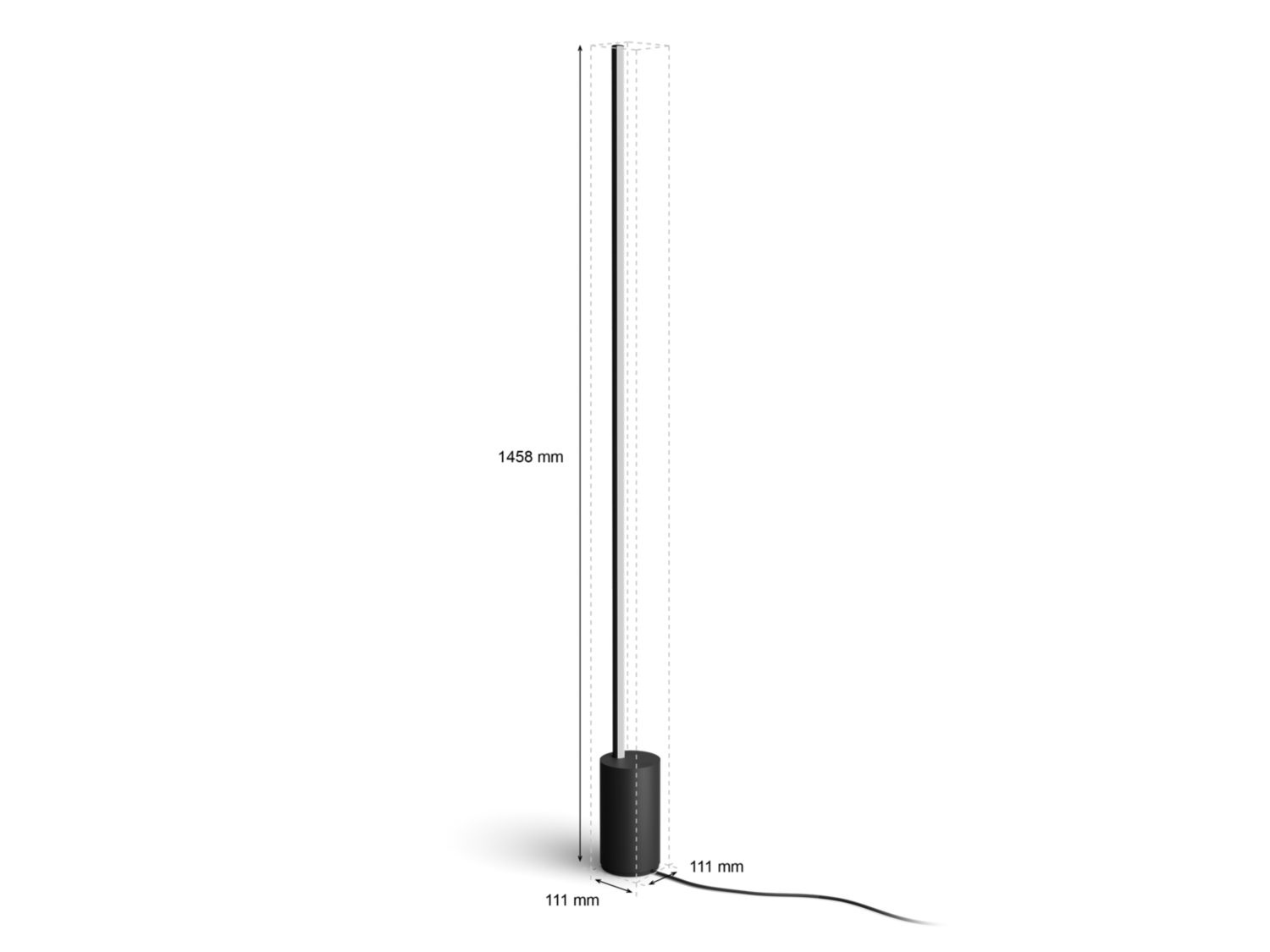 Philips Hue Signe Gradient Lampada da Terra LED Nera - 16 Milioni di Colori, 25000 Ore di Durata, Controllo Intelligente