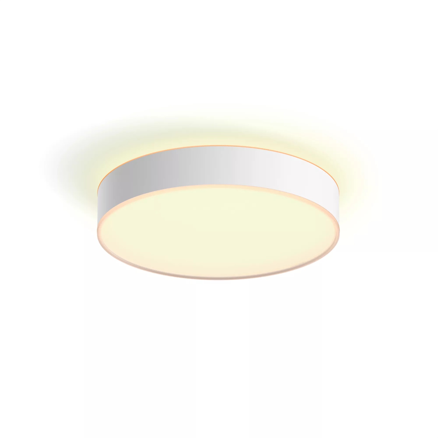 Philips Hue White Ambiance Devere Plafoniera Smart Media Bluetooth 19.2 W con Telecomando Dimmer Switch Inclusa - Bianca