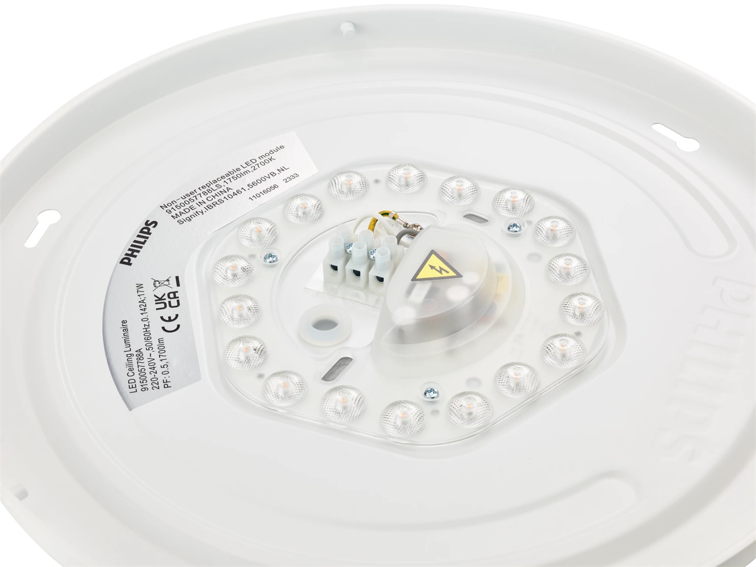 Philips LED Moire Plafoniera Rotonda 17 W Luce Calda Bianco con Tecnologia Interlaced Optics