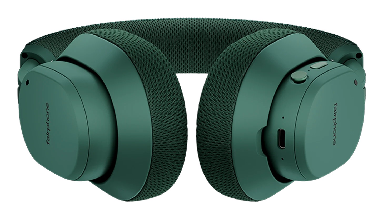 Fairphone Fairbuds XL 2025 - Cuffie wireless Bluetooth con microfono, cancellazione attiva del rumore, 26.50 ore di autonomia, Verde Foresta