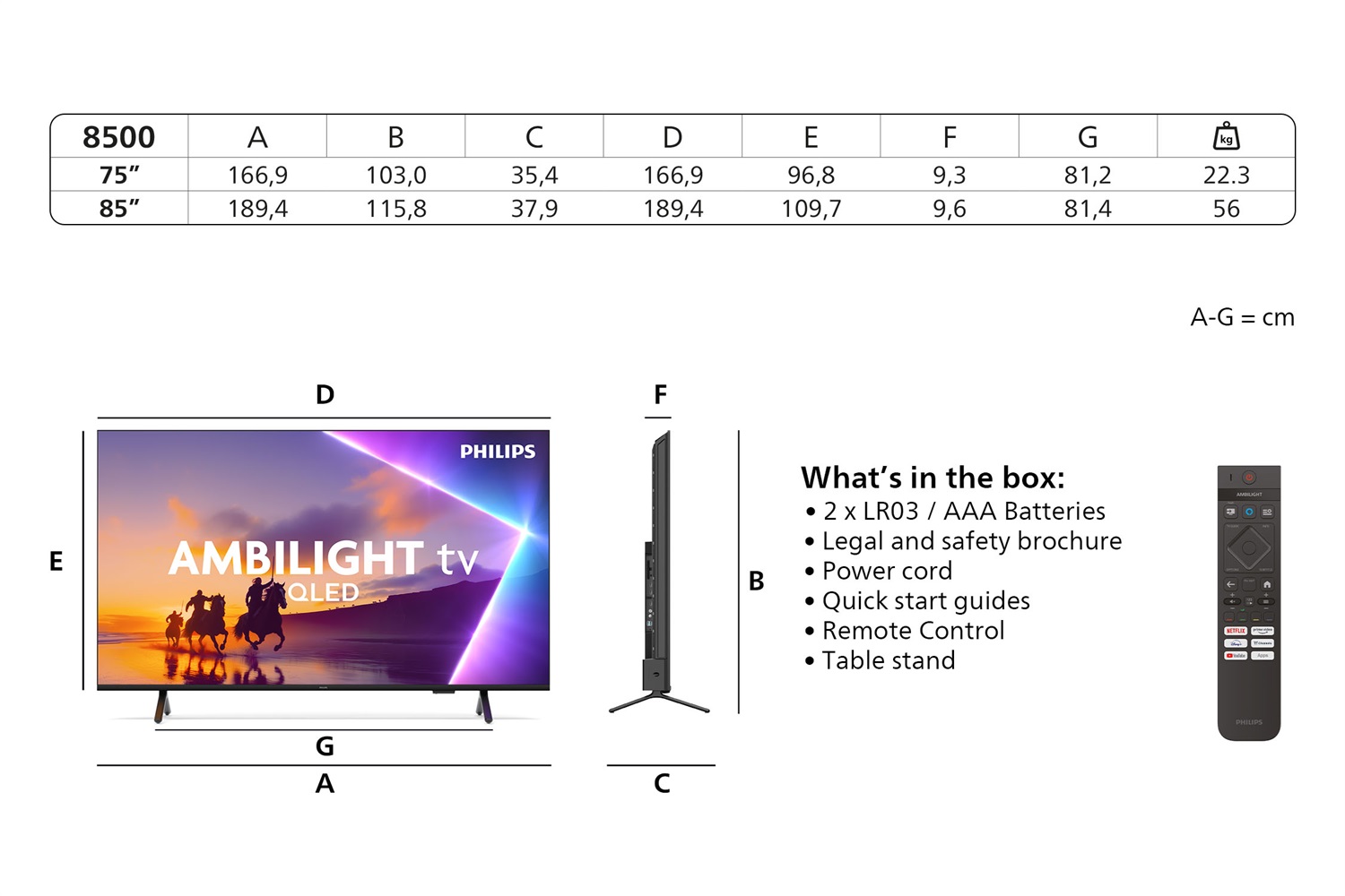 Philips 8500 Series 85PUS850012 - TV QLED 85
