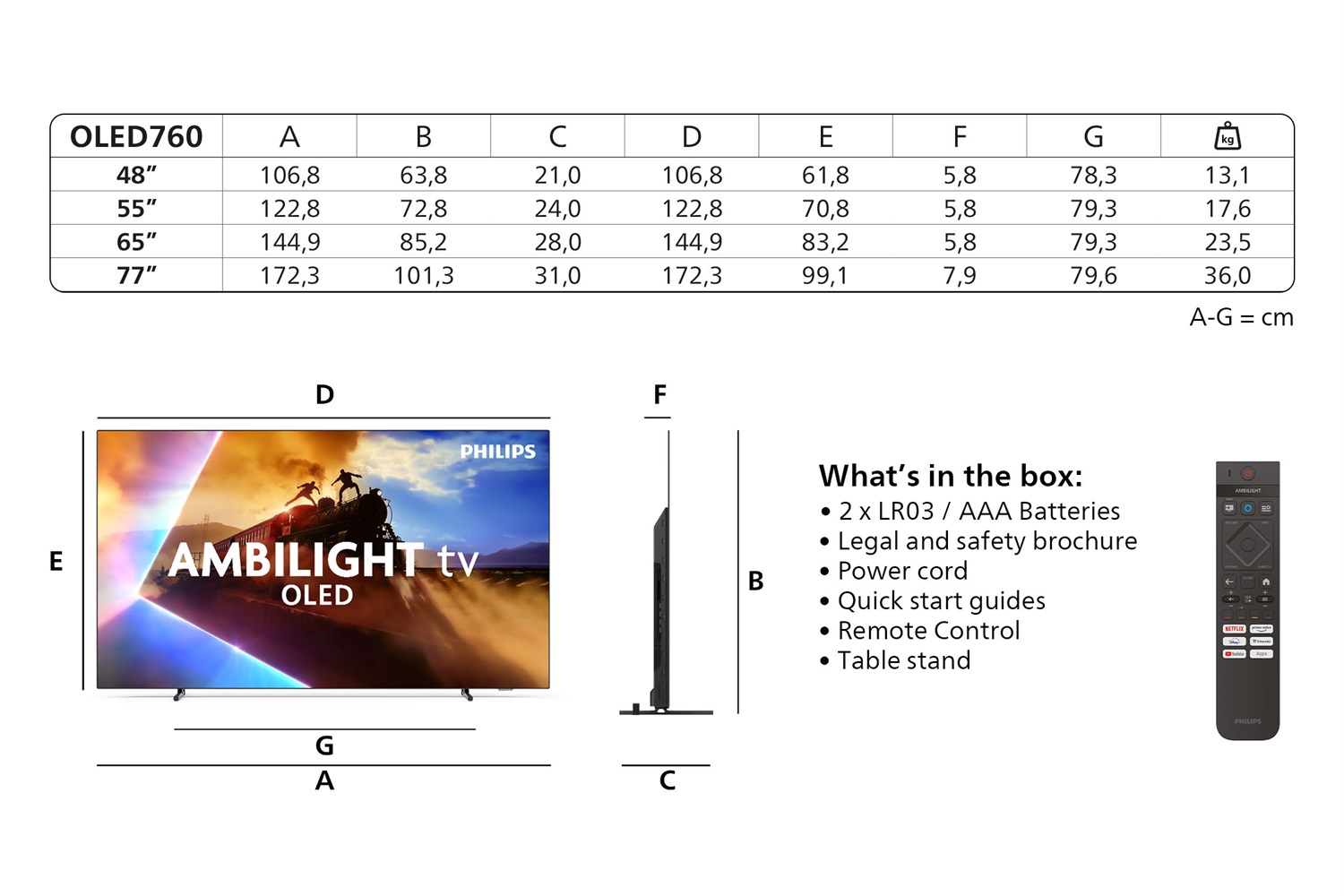 Philips 55OLED76012 - Smart TV OLED 55