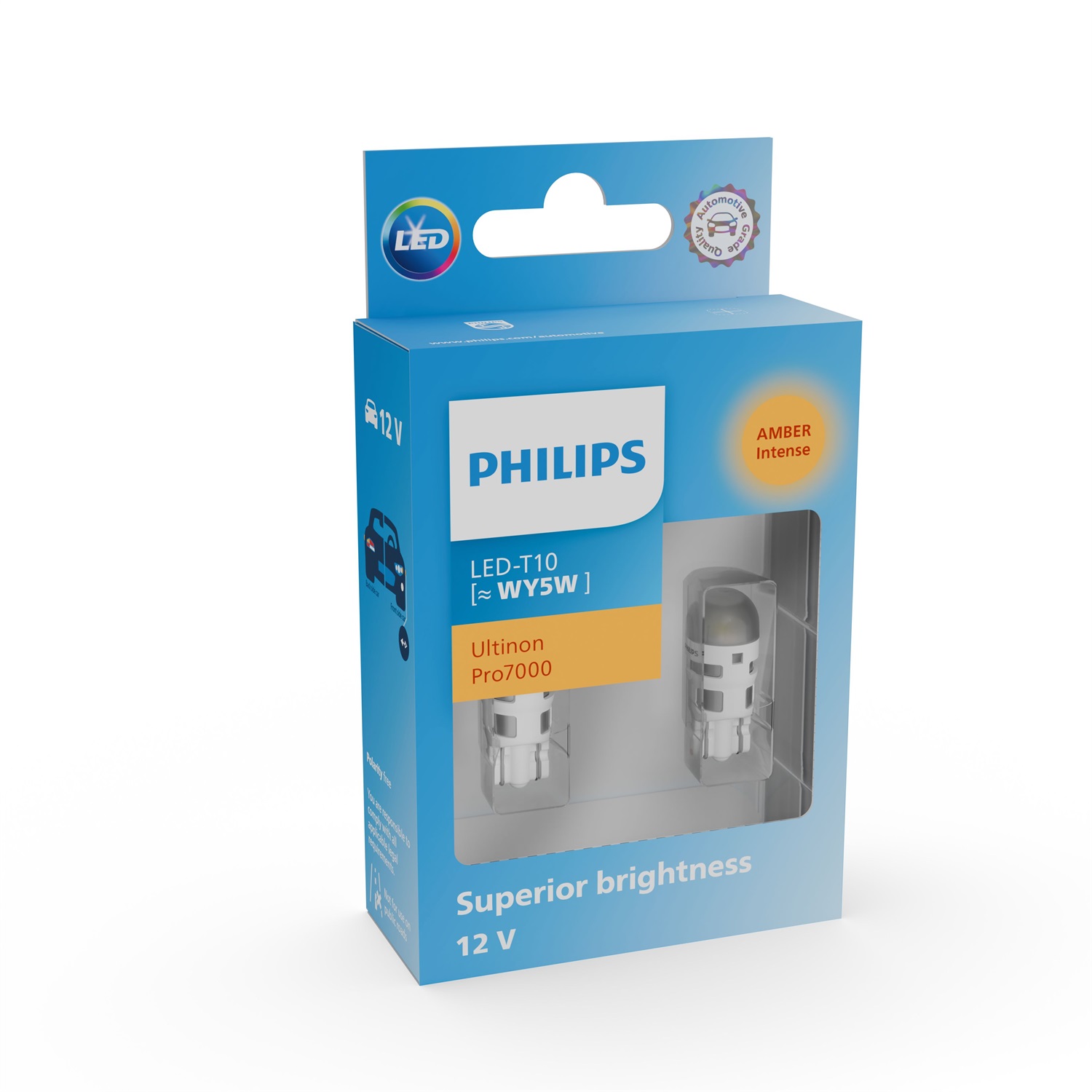 Philips Ultinon Pro7000 Lampadina LED T10 Ambra per Indicatore di Direzione 12V
