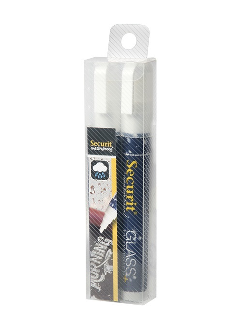 Securit Marcatore a Gesso Liquido Waterproof Bianco 2-6mm - Confezione da 2 Pezzi