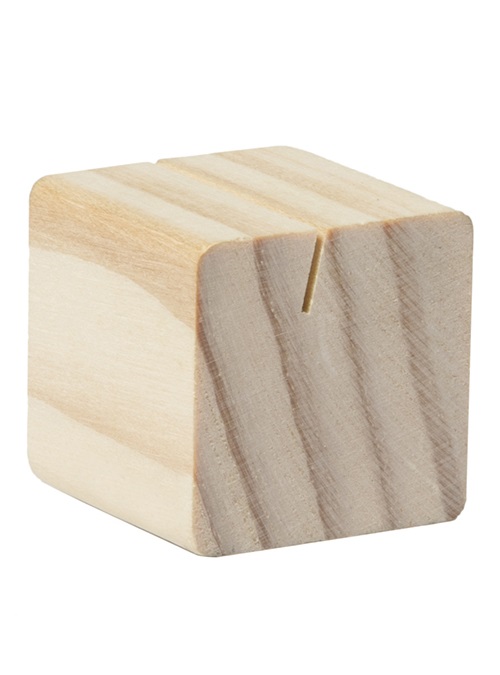Securit Supporti in Legno per Targhe Scrivibili - Set da 6 Cubi 2,5x2,5x2,5 cm con 6 Lavagnette A7 e Pennarello Inclusi
