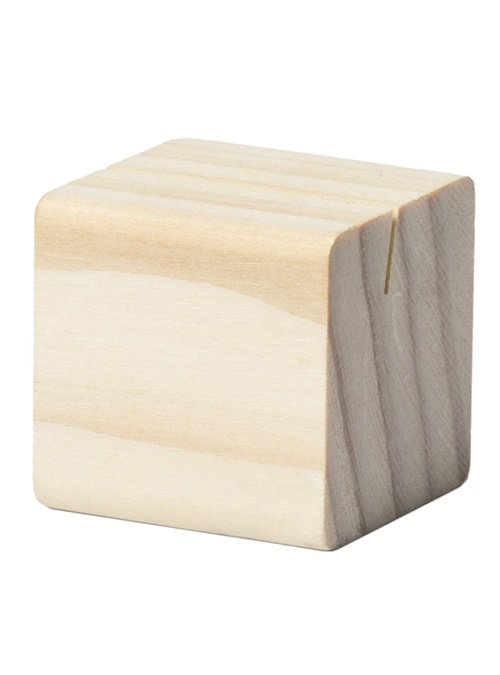 Securit Supporti in Legno per Targhe Scrivibili - Set da 6 Cubi 2,5x2,5x2,5 cm con 6 Lavagnette A7 e Pennarello Inclusi