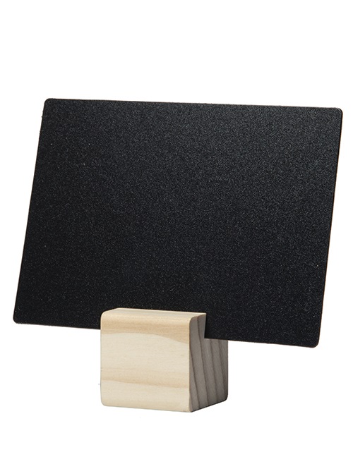 Securit Supporti in Legno per Targhe Scrivibili - Set da 6 Cubi 2,5x2,5x2,5 cm con 6 Lavagnette A7 e Pennarello Inclusi