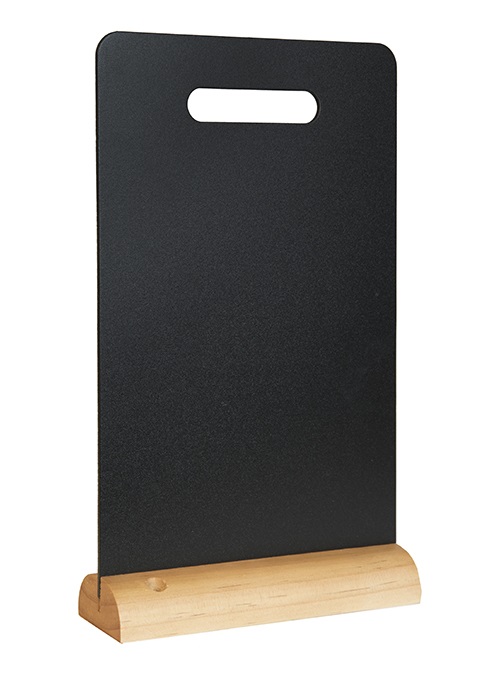 Securit Lavagna da Tavolo CARRY con Maniglia - Doppia Faccia Removibile, Base in Legno Laccato, 33,5 x 21 x 6 cm, 1 Marcatore a Gesso Liquido Incluso
