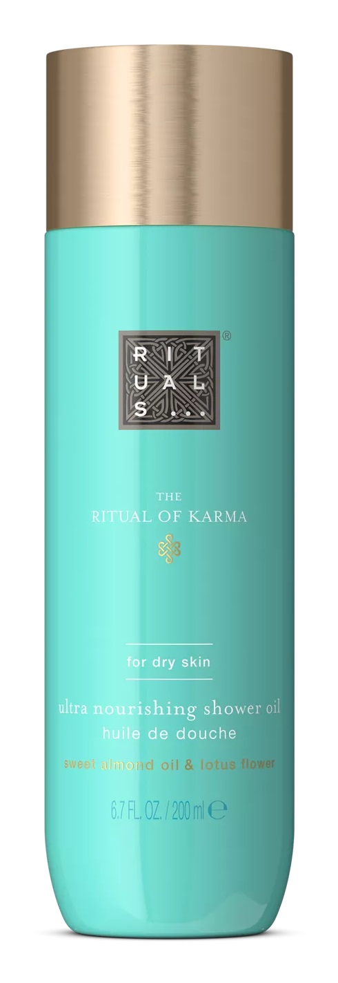 Rituals The Ritual of Karma Olio Doccia 200ml - Olio Doccia 2 in 1 per tutti i tipi di pelle con olio di mandorle dolci