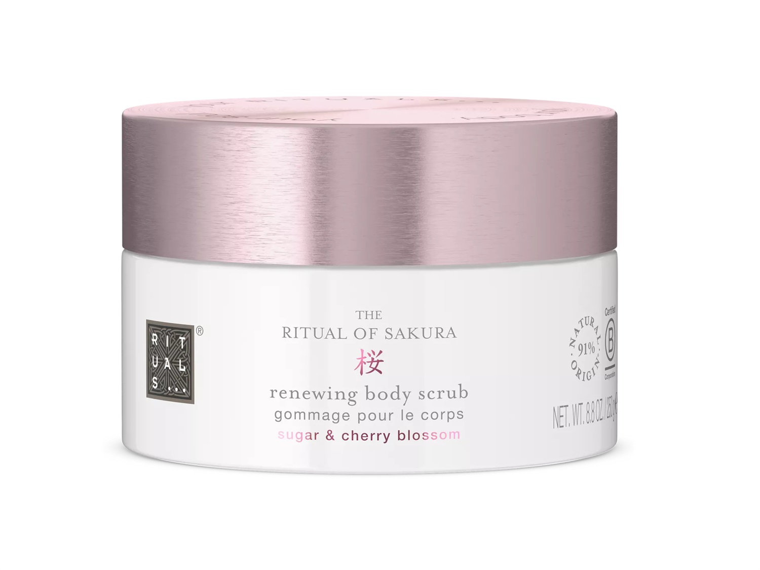 Rituals The Ritual of Sakura Sugar Body Polish - Scrub Corpo Esfoliante 250 g con Zucchero, Olio di Ciliegia e Latte di Riso