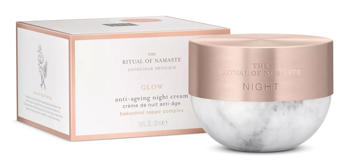 Rituals The Ritual of Namaste Glow Crema Viso Notte Anti-Age - 50 ml con Bakuchiol Repair Complex