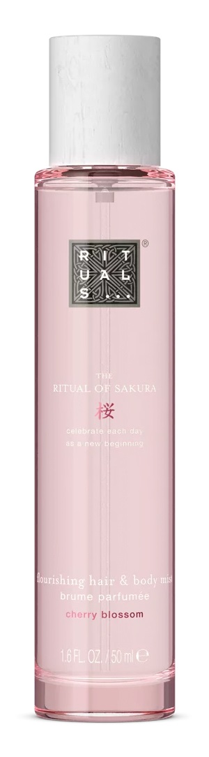 Rituals The Ritual of Sakura Hair & Body Mist 50 ml - Spray profumato per capelli e corpo con fiori di ciliegio e latte di riso, senza alcol, ideale per pelli sensibili