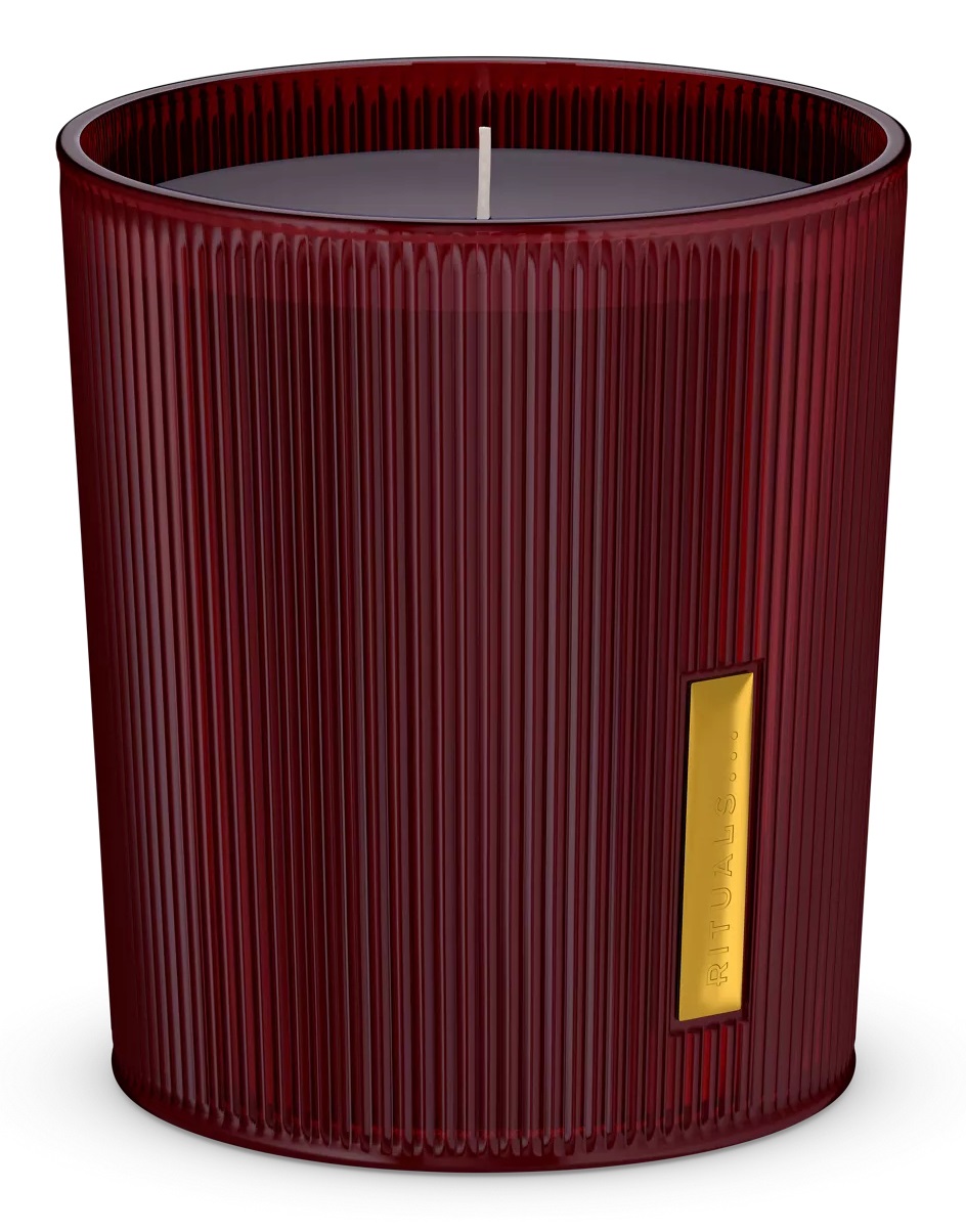 Rituals The Ritual of Ayurveda Candela Profumata 290 g - Rosa Indica & Olio di Mandorla Dolce - Cilindro Rosso - Fino a 50 ore di combustione