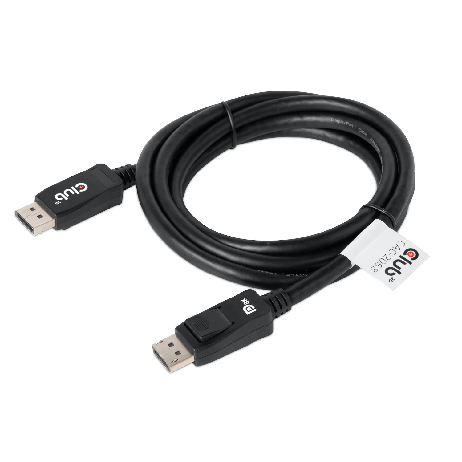 CLUB3D DisplayPort 1.4 HBR3 Cable 2m M/M 8K60Hz - Risoluzione 7680 x 4320 Pixel, 32.4 Gbps, Supporto DSC e FEC