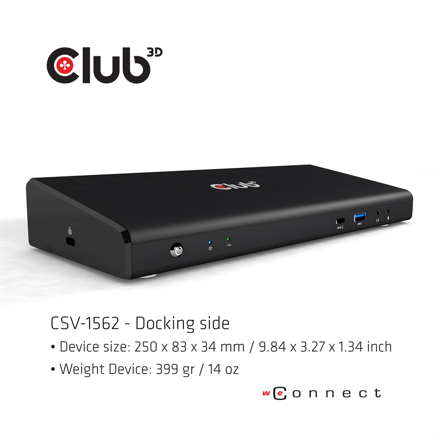 CLUB3D CSV-1562 Docking Station Universale USB 3.2 Gen 1 Type-C con Uscita 4K e Connessione Cuffie 3,5 mm - Nero