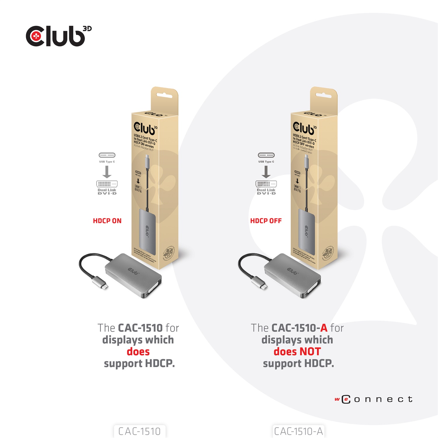 CLUB3D CAC-1510-A Adattatore Attivo USB Tipo-C a DVI-D Dual Link 0,25 m - Supporto 4K a 30Hz, HDCP Off