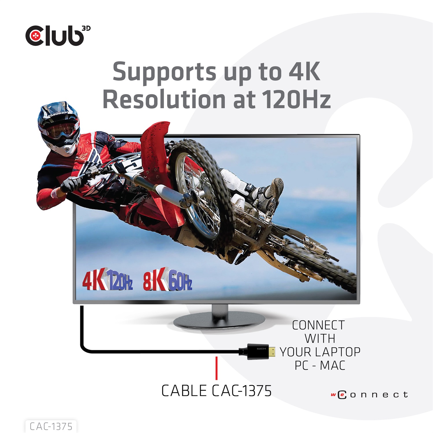 CLUB3D CAC-1375 Cavo HDMI 2.1 Maschio a Maschio 5 m Ultra High Speed 48 Gbit/s 4K 120Hz 8K 60Hz Nero