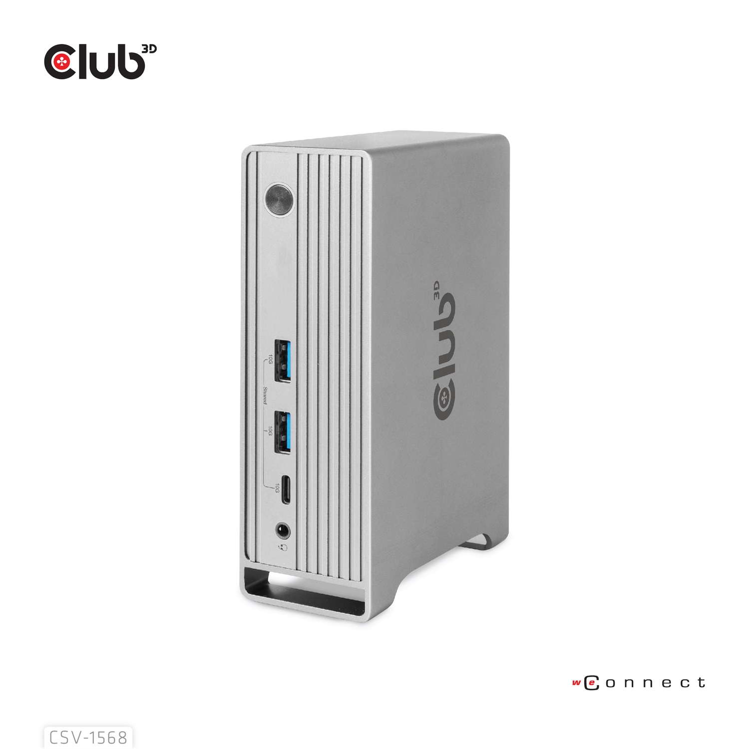 CLUB3D CSV-1568 Docking Station USB 3.2 Gen 2 Type-C Metallico con Triple Display e Supporto per Windows e Mac
