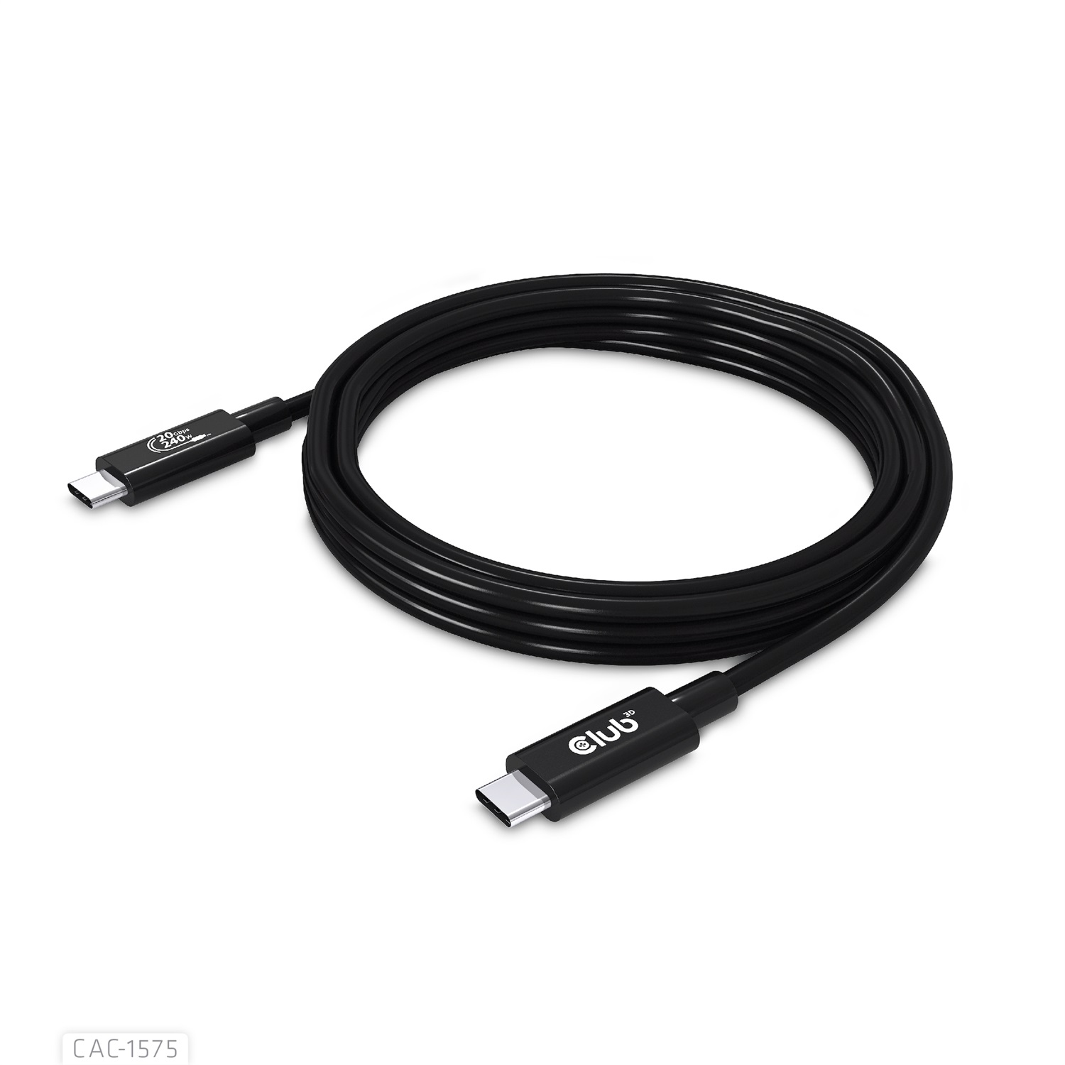 CLUB3D CAC-1575 Cavo USB USB4 Gen 2x2 Bi-Direzionale 2 m USB C Nero - 20 Gbit/s, 4K60Hz, PD 240W