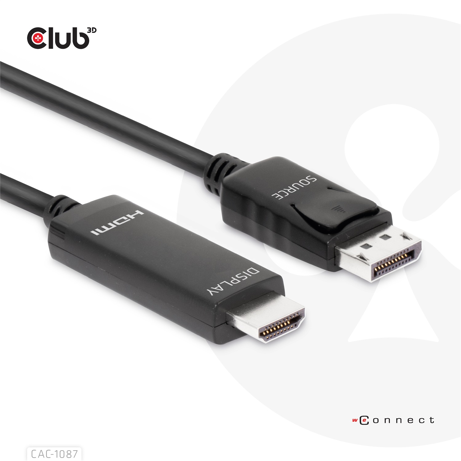 Club 3D CAC-1087 Cavo DisplayPort 1.4 a HDMI 3 m Maschio-Maschio 4K144Hz/8K60Hz HDR10
