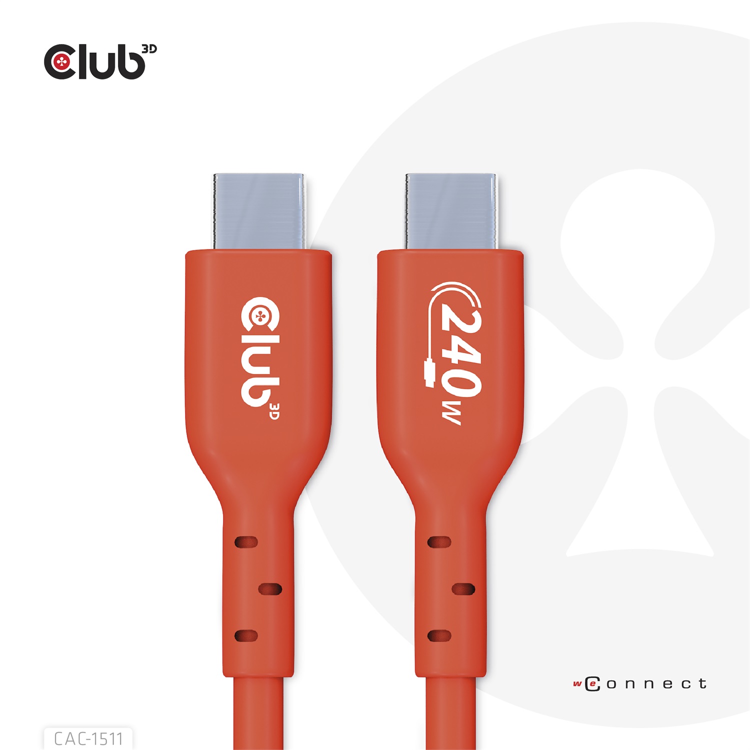 Club 3D CAC-1511 Cavo USB2 Tipo-C Bidirezionale Certificato USB-IF 1m 480Mb/s PD 240W