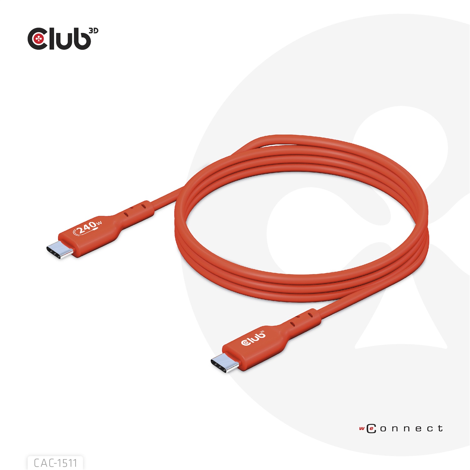 Club 3D CAC-1511 Cavo USB2 Tipo-C Bidirezionale Certificato USB-IF 1m 480Mb/s PD 240W