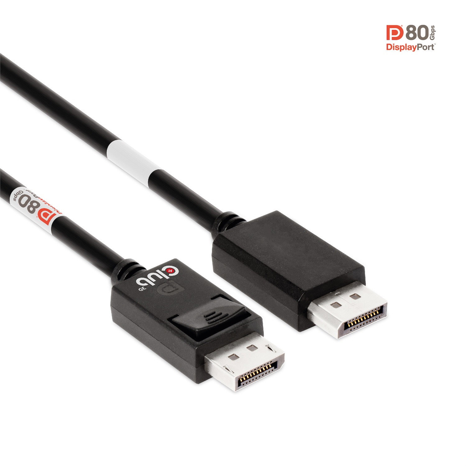Club 3D CAC-1091 DisplayPort™ 2.1 - Cavo certificato bidirezionale VESA DP80, 1,2 m, Maschio-Maschio, fino a 10328 x 7760 Pixel, supporto 4K120Hz, 8K60Hz e 10K30Hz