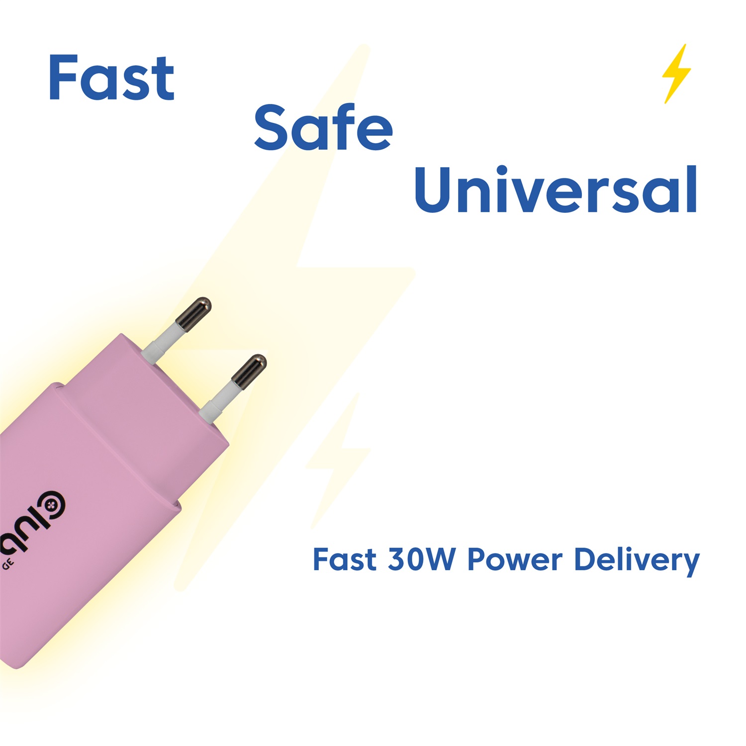 Club 3D CAC-3021 Caricatore USB-C 30W, 2 Pezzi, Rosa con Power Delivery 3.0