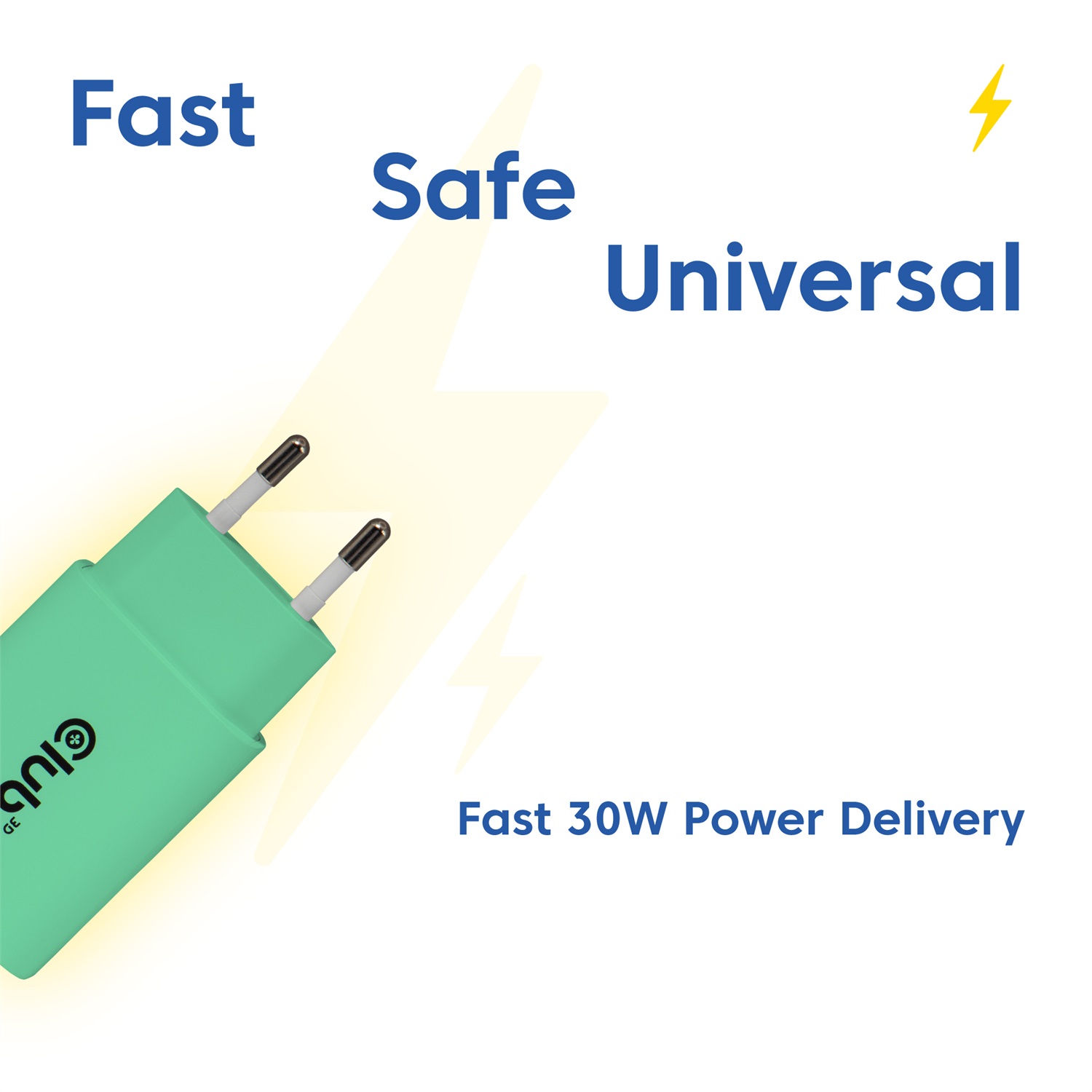 Club 3D CAC-3024 Caricatore USB-C da 30 Watt, 2 Pezzi, Verde con Power Delivery 3.0