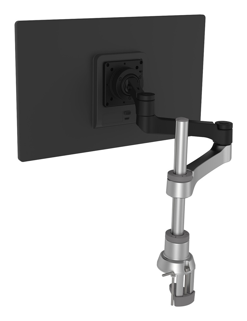 R-Go Tools RGOVLZE4SI Supporto da scrivania per monitor/TV 24''-32'' (61 cm - 81,3 cm) fino a 8 kg, Morsa, Nero e Argento