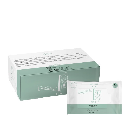 NAÏF Salviette Umide per Neonati e Bambini - 100% Vegane, Senza Plastica, Ingredienti Naturali, Confezione da 8