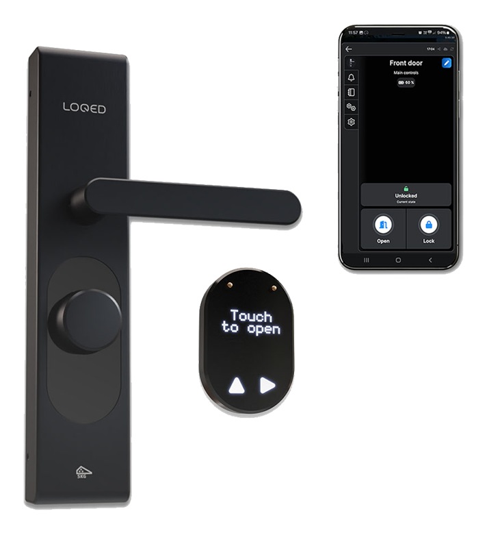 LOQED Touch Smart Lock Nero - Serratura Wi-Fi Senza Chiave con Touch-To-Open e Controllo Remoto tramite App Shelly