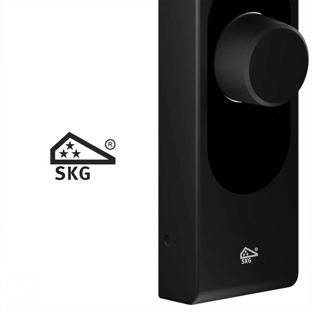 LOQED Touch Smart Lock Nero - Serratura Wi-Fi Senza Chiave con Touch-To-Open e Controllo Remoto tramite App Shelly